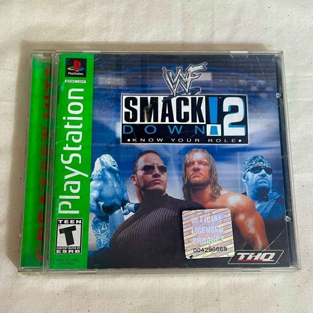 VIDEO GAME PS1 WWF SmackDown 2 Know Your Role (2000) Vintage Sony PlayStation 1